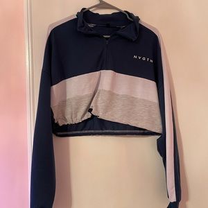 NVGTN - Varsity blue Oversized Cropped Pullover - small